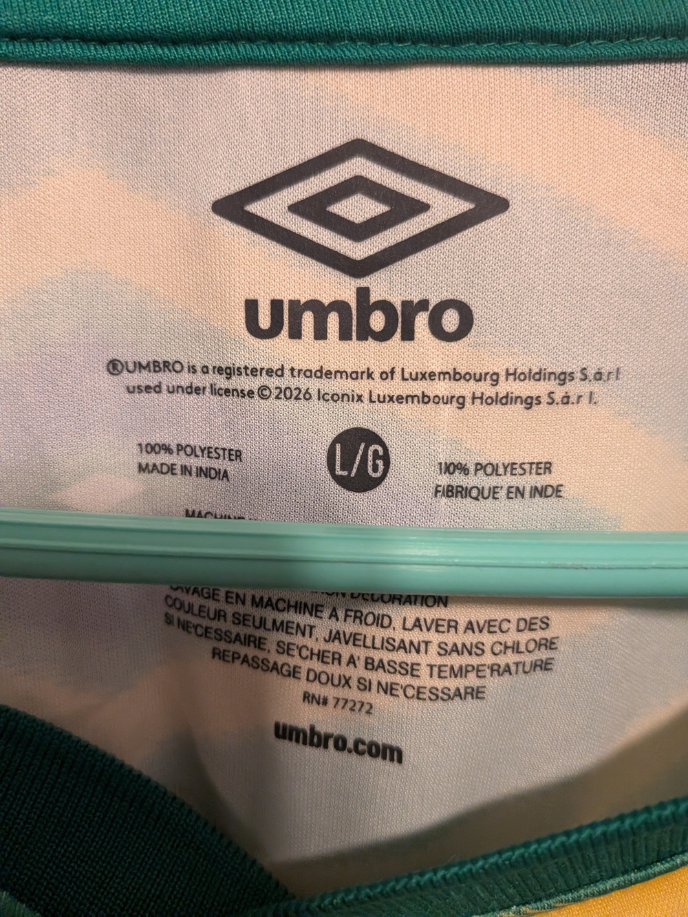 Umbro Green & Yellow Brazil Geometric Men's Soccer Jersey - Picture 2 of 2
